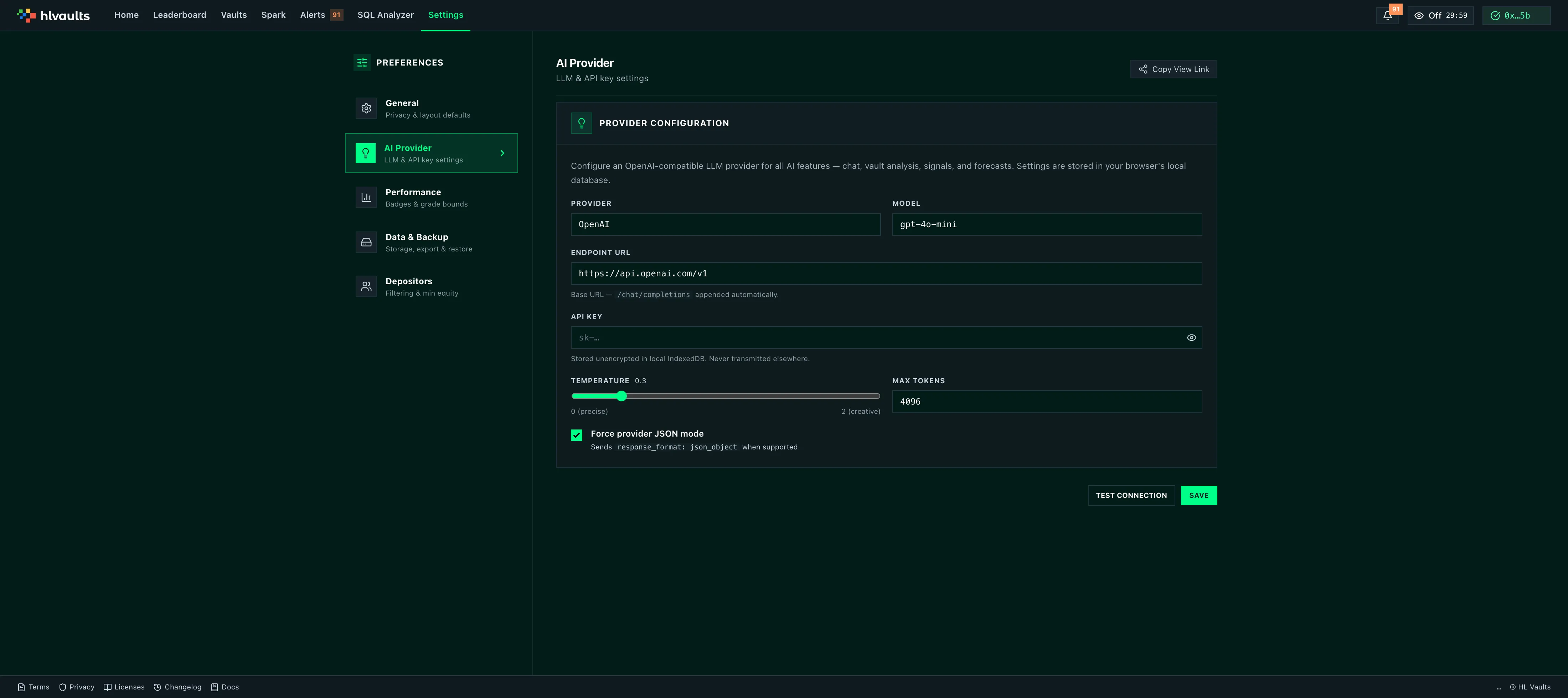 settings ai tab