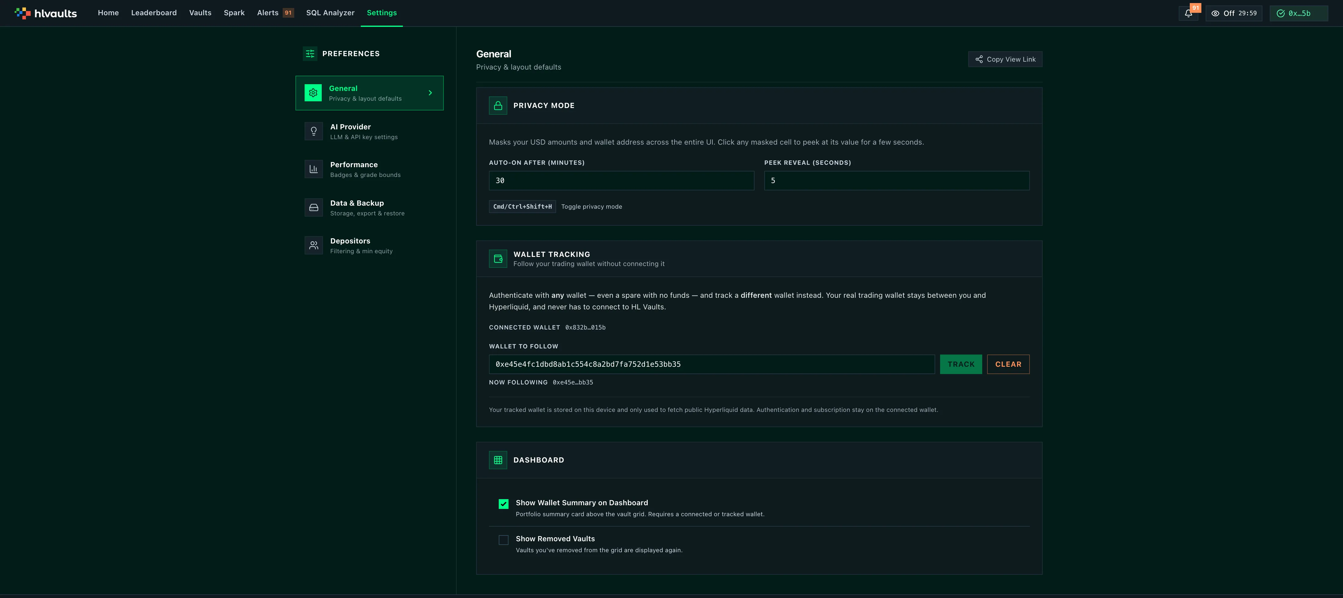 settings hero